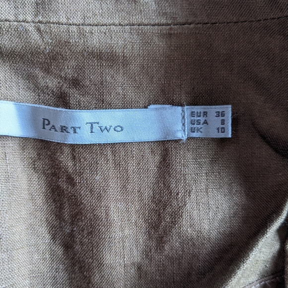 Part Two brown linen sz 8 fall jacket - Picture 3 of 3
